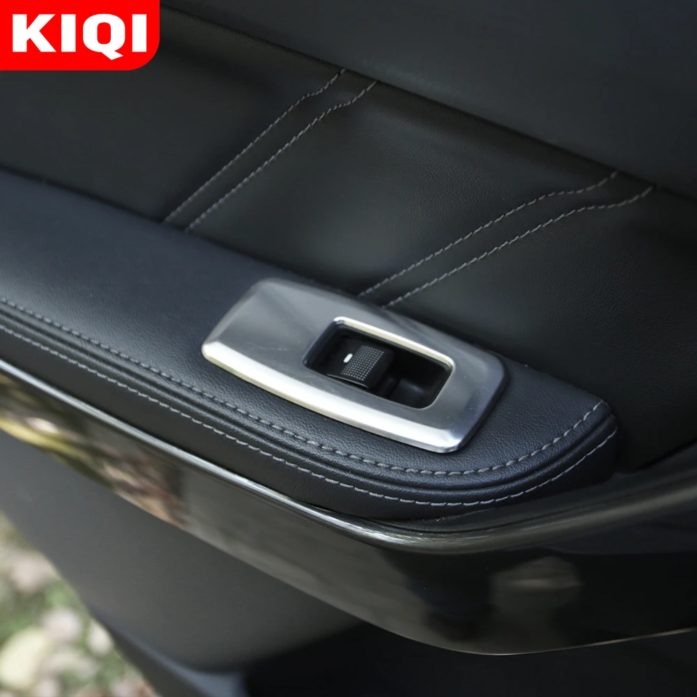 KIQI Car Accessories for Ford Ranger 2015 - 2020 Stainless Steel Interior Windows Control Panel Protection Cover Trim