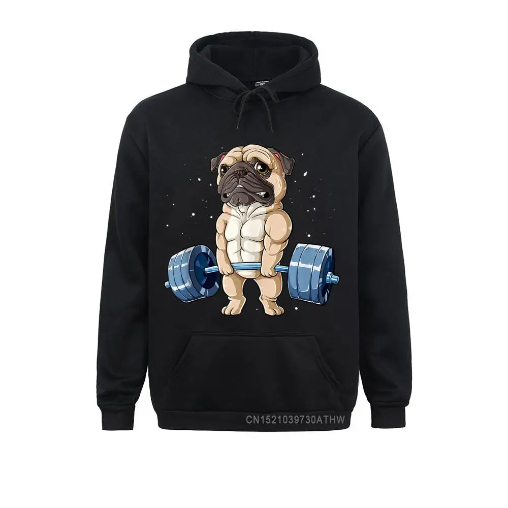 Pug Weightlifting Funny DeadliftFitness Gym Workout Party Winter Autumn Male Hoodies Hoods Prevailing Men Sweatshirts