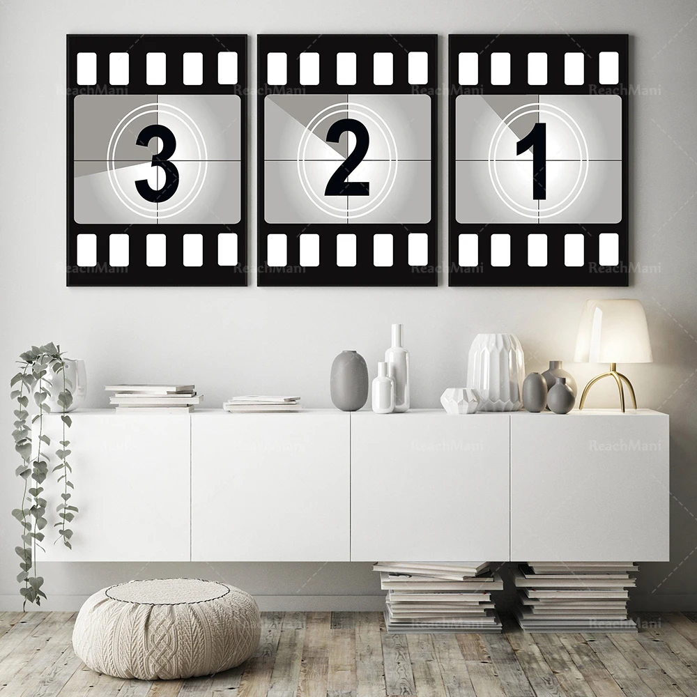 

Family Movie Night Countdown Printed Movie Room Decoration Set Poster
