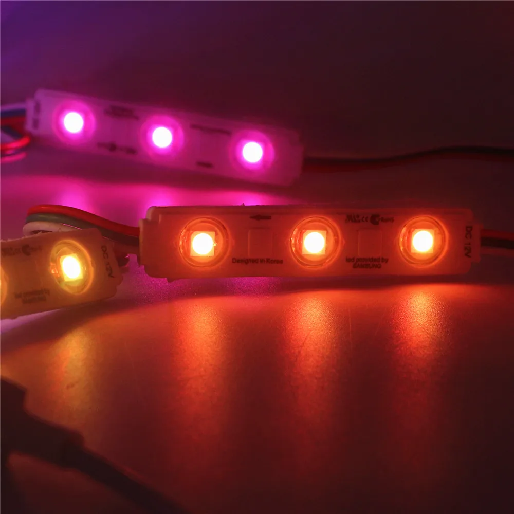 DC12V Smd 5050 Rgb Led Module WS2811 Pixel Digitale Full Color Injectie Led Module Waterdicht Teken Winkel Banner Doosletters