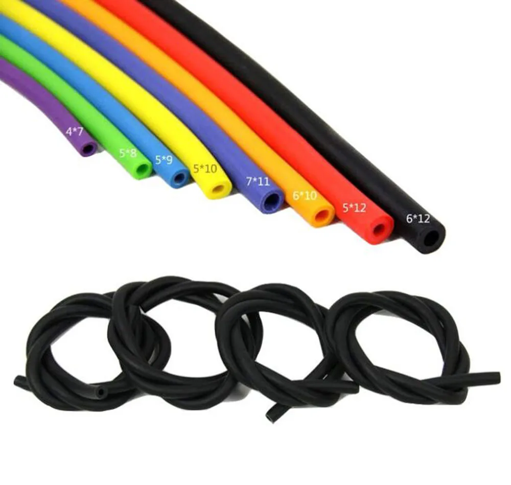 20M /Lot  size 6*10/black/red Natural rubber band latex tube pull rope the latex tubes tourniquet rope elastic rope