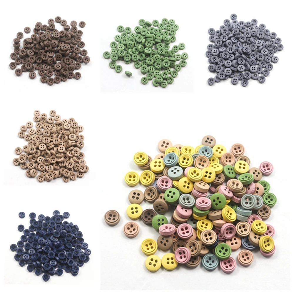 100pcs 9mm mini  Wooden Buttons For Sewing clothing Scrapbooking Crafts Doll Accessories