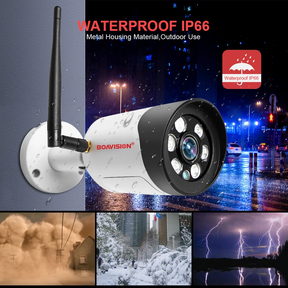 HD 1080P 5MP 8MP Wifi IP Cam Outdoor Wireless Full Color Night Vision CCTV Bullet Security Cam TF Card Slot APP CamHipro