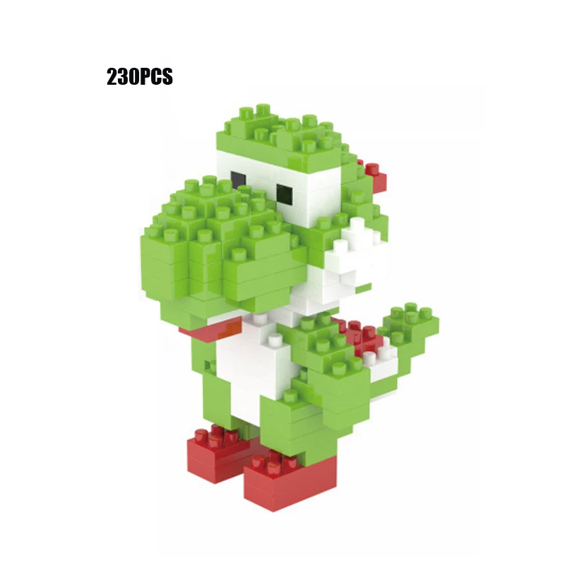 Funny micro diamond building block nintendoes game image Plumber super mari bros Yoshi dinosaur assemble nanoBRICK toys for kids