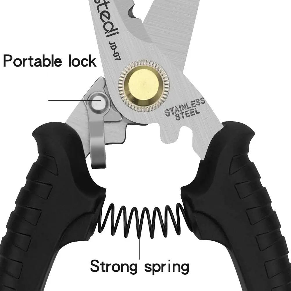 stedi Heavy Duty Multi-Purpose Shears with Finely Serrated High Carbon Stainless Steel Scissors,Cable Notch, Insulation