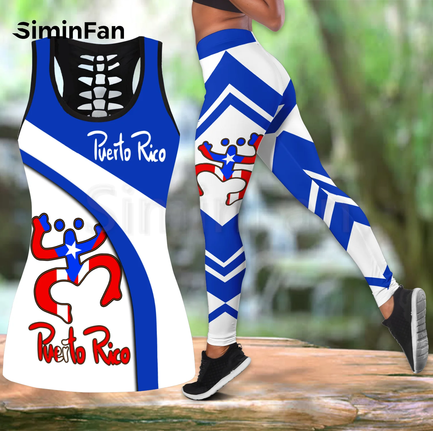 

Puerto Rico Frog Combo Outfit Two Piece Yoga Sets Women 3D Printed Hollow Out Tank Top Leggings Summer Vest Casual Pant Suits 02