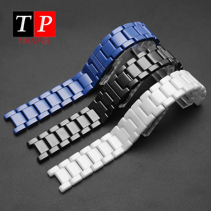 16*8mm ceramics watch strap for g-ucci FIYTA g-uess watch band Notch replace Follie bracelet waterproof watch accessories women