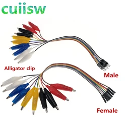 20cm 30cm 10pin Double-end Alligator Clips jump Wire Male Female Crocodile Clip Test Lead Jumper Wire Line Cable DIY Connection