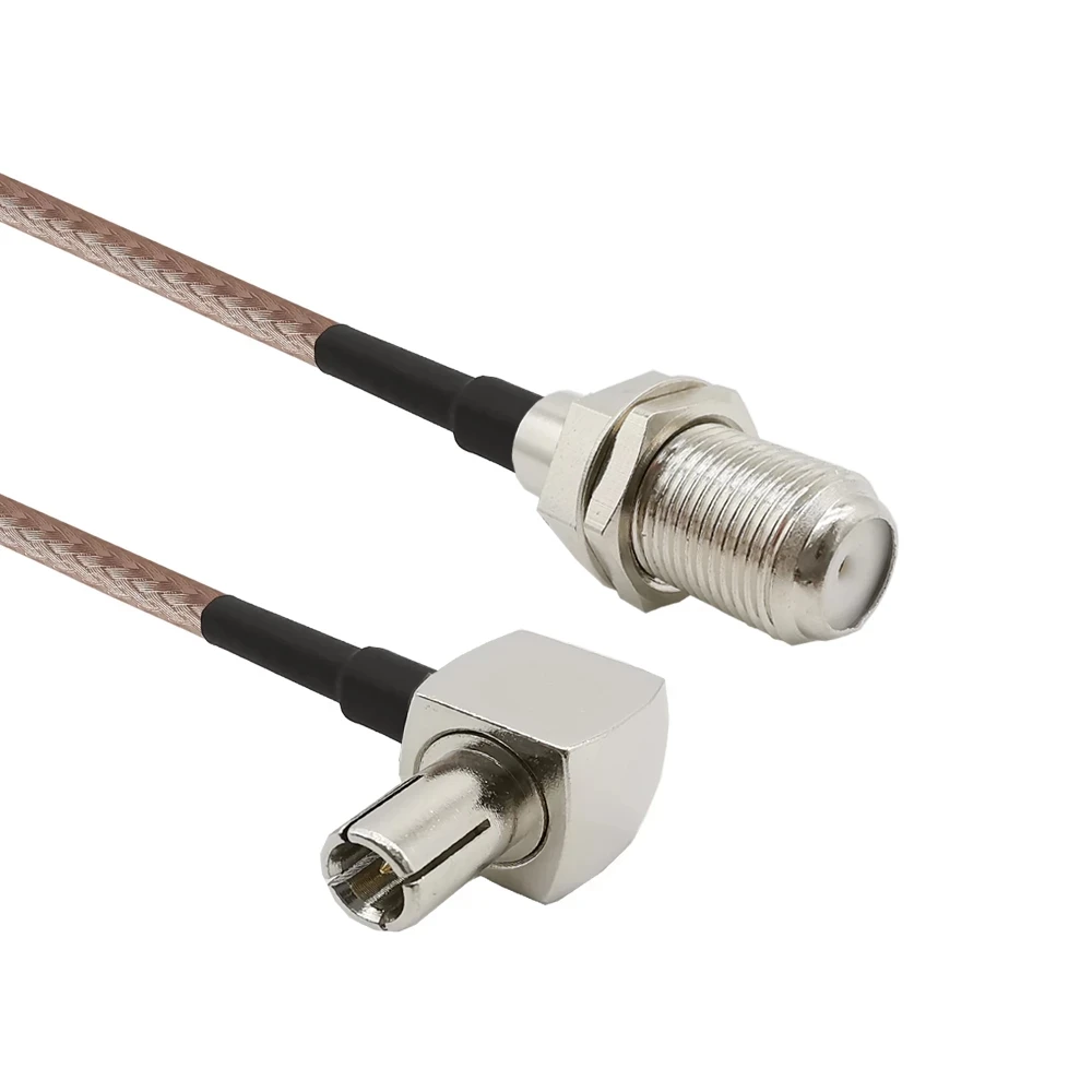 1Pcs F Female Jack to TS9 Male Plug RF Coaxial Connector Right Angle RG316 Cable TS9-F Adapter 10CM-1M