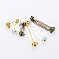 10Pcs/lot Metal Safety Pins Brooch Base Findings Gold Silver Color Brooch Pins with Safety Pins Clasps For DIY Jewelry Making