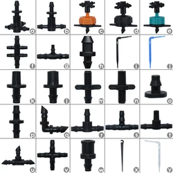 Waltregro 3/5 4/7mm Hose Garden Irrigation Connectors Barbed Single Double Tee Elbow Drip Arrow Cross Coupling Watering Fitting