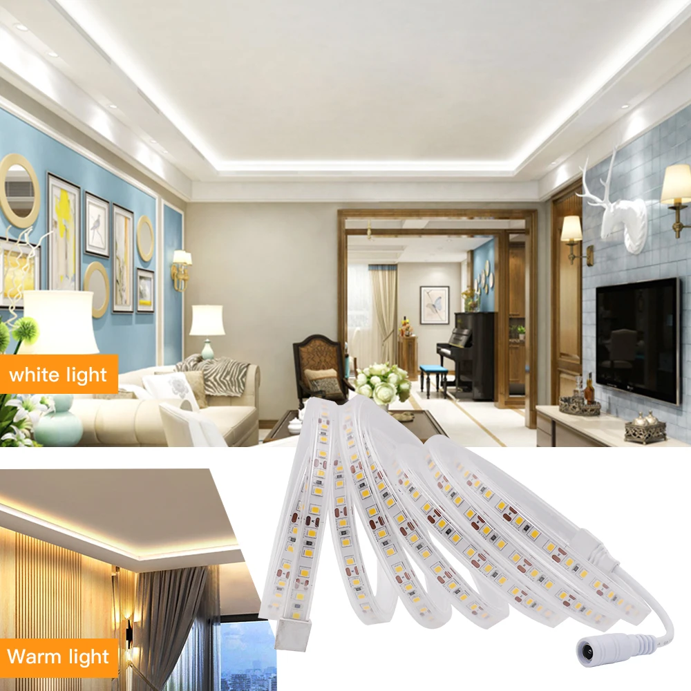 Dimmable LED Strip Light DC 12V 24V 2835 SMD 120Leds/m IP67 Waterproof LED Ribbon Flexible LED Tape Rope Light 3000K 4000K 6000K