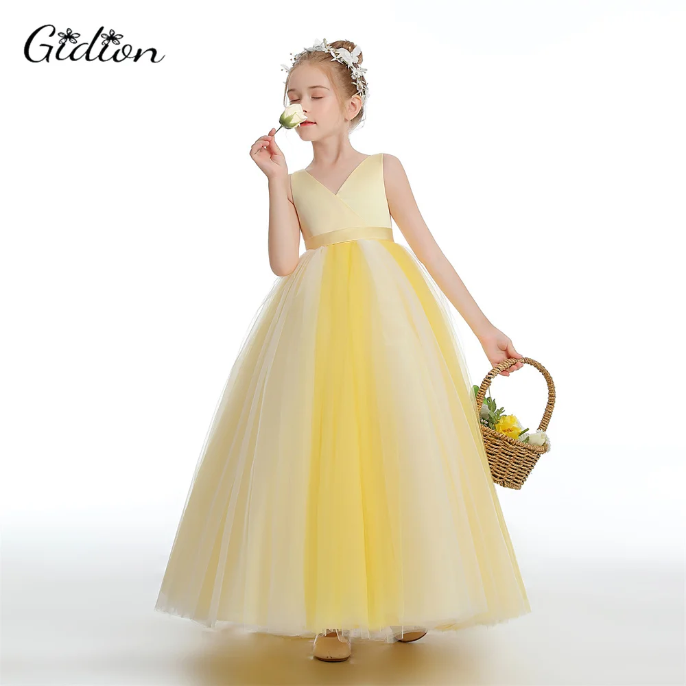 A-Line Princess Flower Girl Dress For Children Birthday Party Wedding Ceremony Graduation Pageant Ball Junior Bridesmaid Dress