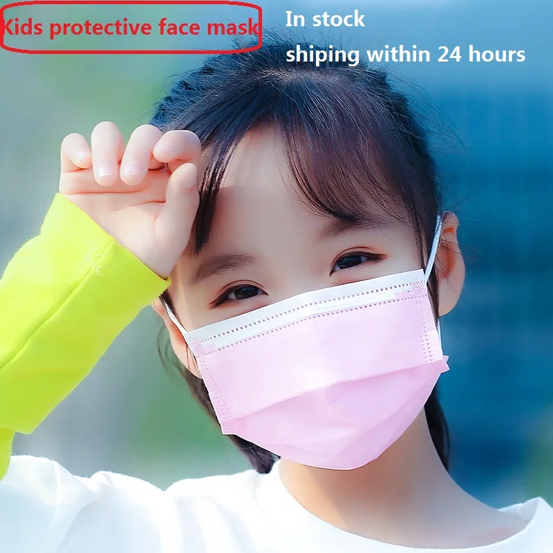 50-200pcs Disposable Medical Mask for kids Non Wove 3 ply filter Face mask Anti-Dust Breathable Protective mask for children