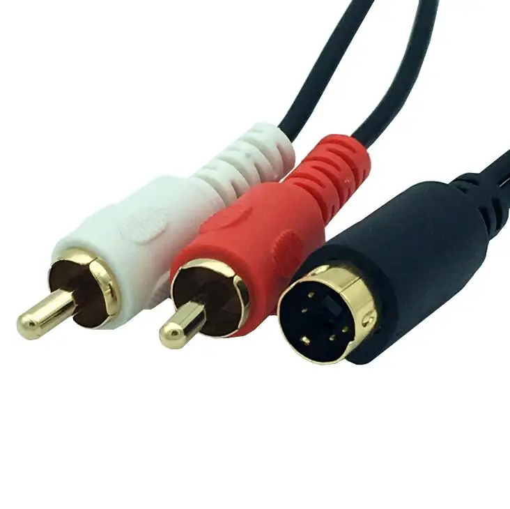 S-video y 2-RCA Cables de Audio Combo 4 Pin SVideo cable macho, chapado en oro 0,25 m