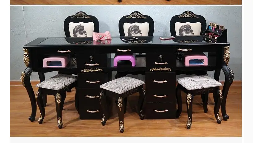 New American retro manicure table and chair set