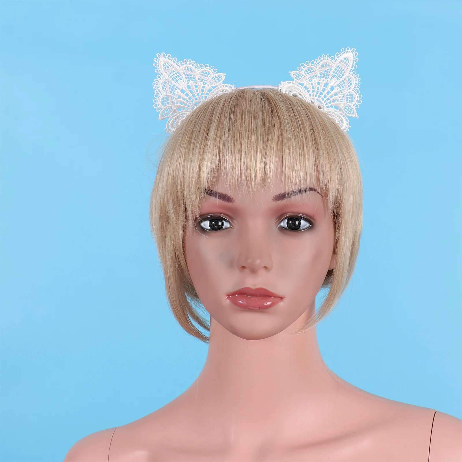 Conjunto de accesorios para Cosplay de Lolita para mujer y niña, cascabeles de decoración con volantes de encaje, Aro para el pelo con borla, lazo para el pelo, pulsera con orejas de gato, Aro para el pelo