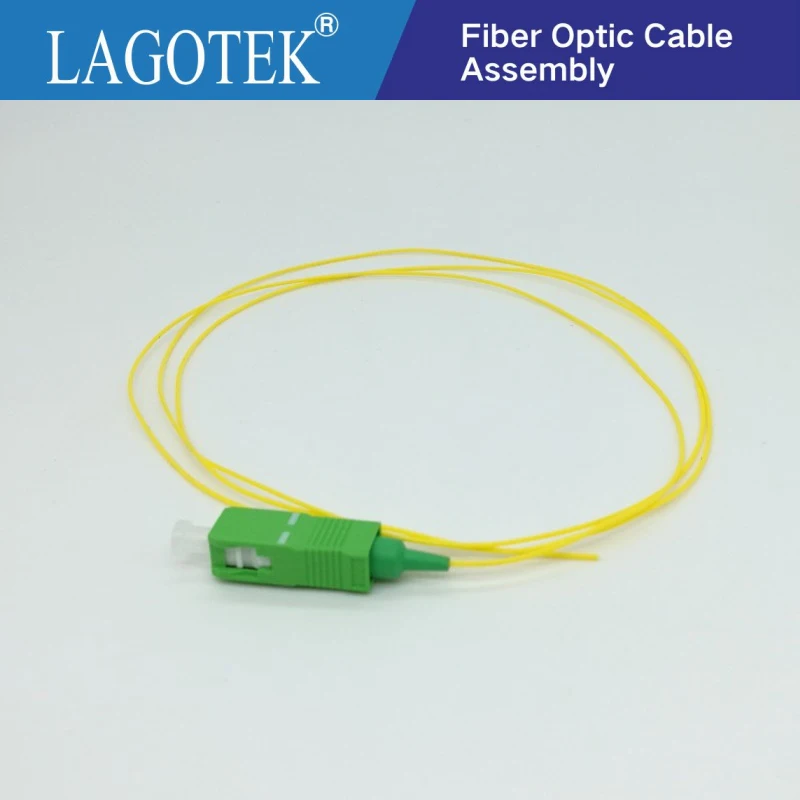 50/PCS  Lot SC/APC fiber Pigtail Simplex 9/125  Single Mode Fiber Optic Pigtail 0.9mm LSZH Yellow