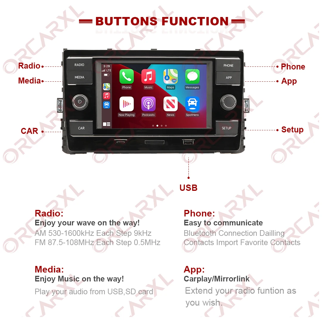 Android Auto Car MIB Radio Carplay 6.5