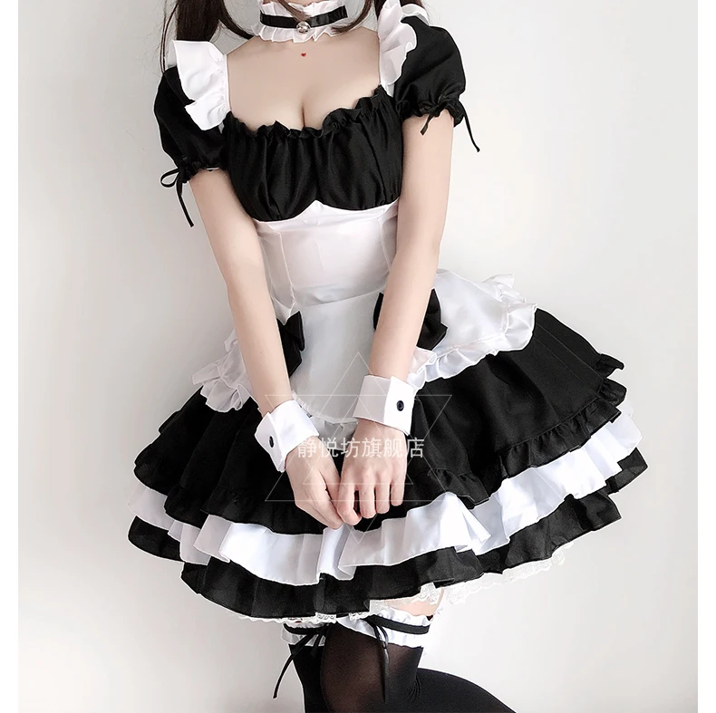 Người Giúp Việc Bộ Trang Phục Cosplay Trắng Đen Người Giúp Việc Bộ Trang Phục Tạp Dề Gợi Cảm Trò Chơi Diễn Xuất Đồng Nhất Cám Dỗ Người Giúp Việc Bộ Trang Phục Lolita Đầm
