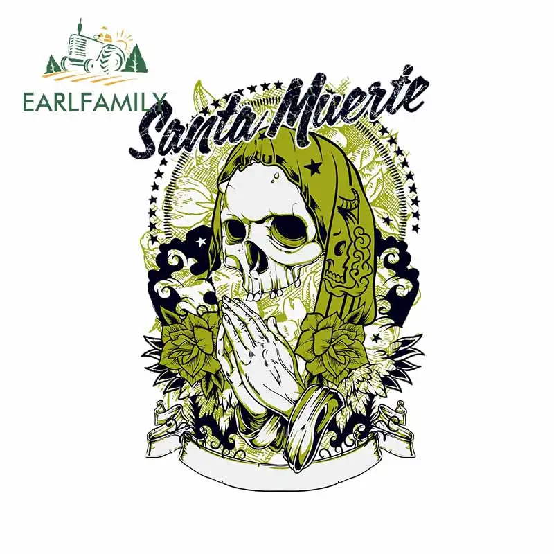 EARLFAMILY 13cm x 9.3cm For Santa Muerte Body for Car Stickers Windshield Decal Car Accessories Fashion Graffiti Sticker Decor