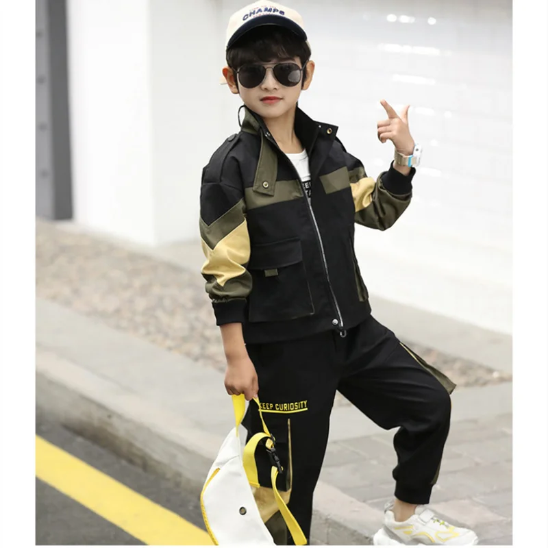 Luxury Spring Autumn Girls Clothing Suits Coat +Pants 2pcs/Set Kids Teenager Outwear Sport Beach School High Quality