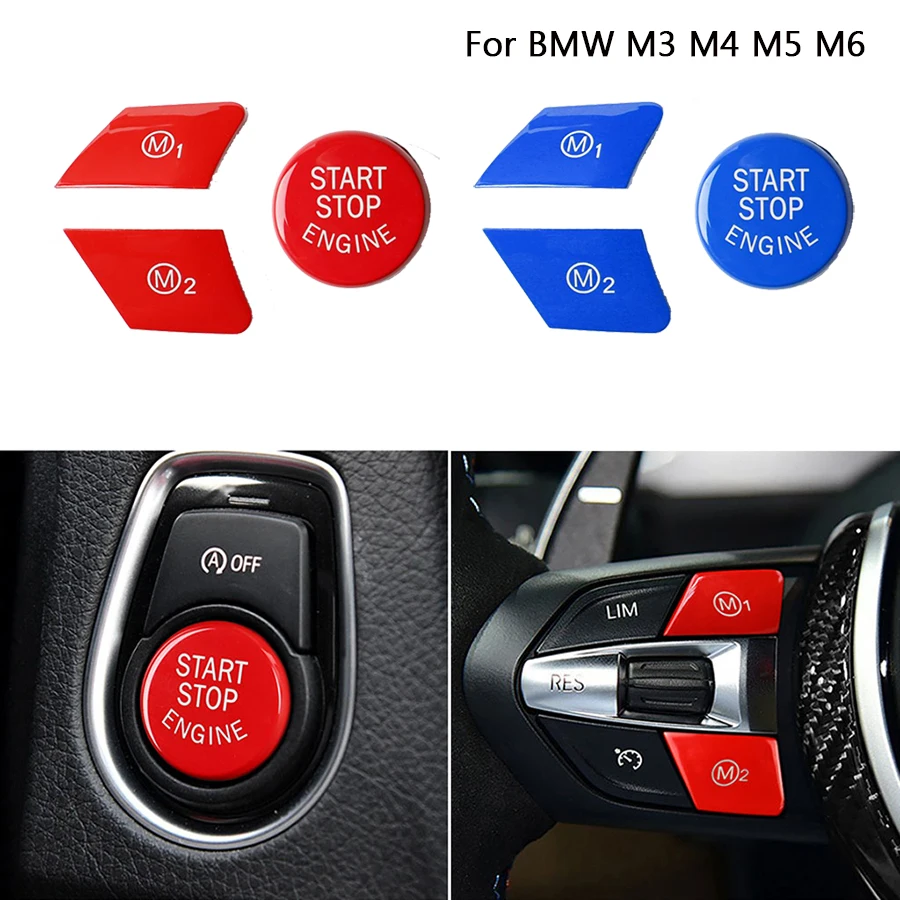 Car Steering Wheel M1 M2 Mode Button With Start Engine Switch Button For BMW M3 M4 M5 M6 X5M X6M F10 F15 F16 F30 F34 F36 F06 F12