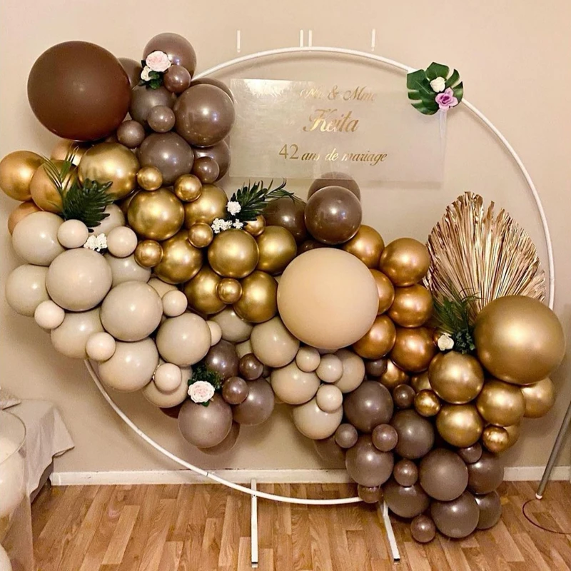 147Pcs Brown Color Balloons Garland Arch Kit Cream Coffee Khaki Latex Globos Baby Shower Supplies Birthday Wedding Party Decors