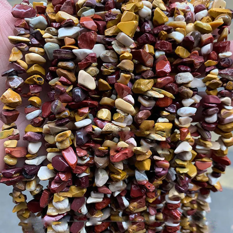 Natural Gravel Chips Stone Beads For Jewelry Making Strand 34 inch Tiger Eye Black Agates Red Carnelian Jades Jaspers Obsidian