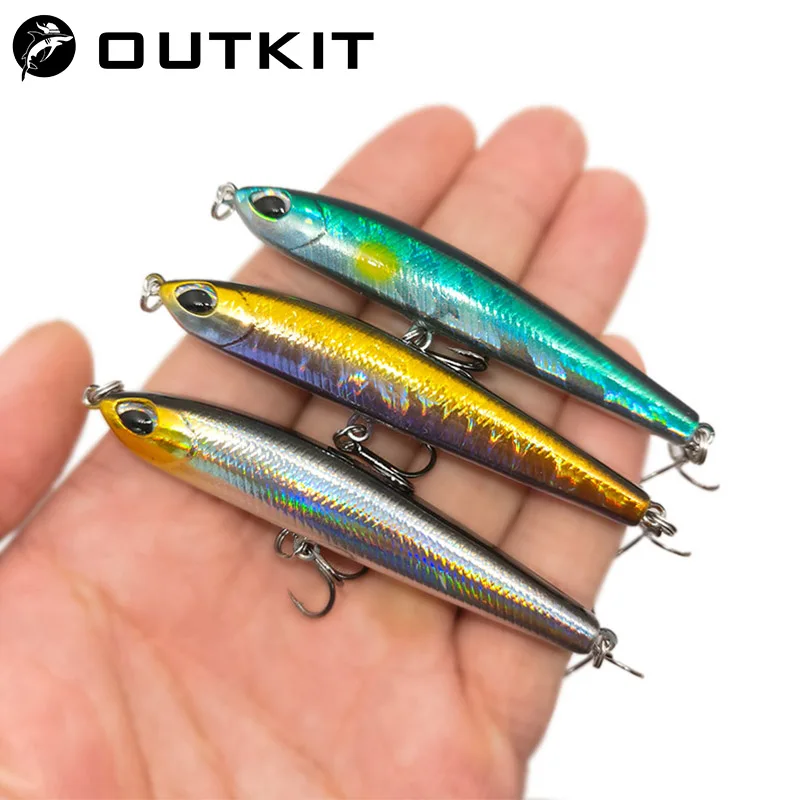 OUTKIT New Sinking Pencil Lure Freshwater Diving Artificial Trembling Fake Bait For Trout Pike Perch Tackle Creek Wobblers