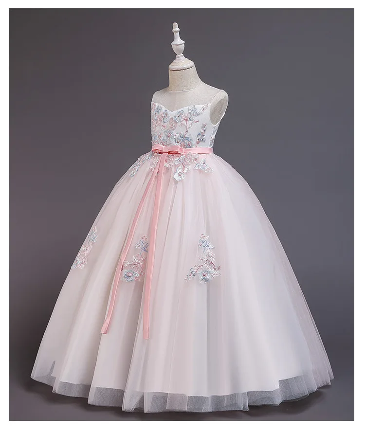 2022 Girls Dress Flower Girl Wedding Dress Kids Birthday Party Princess Dress for Girls Long Ball Gown Children Clothing 3-12 Y