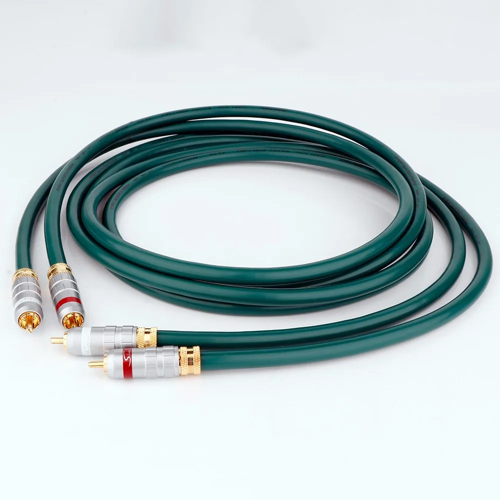 1 Paar PCOCC-Einzelkristall-Kupfer-Audio-RCA-Kabel, dicker und sanfter Klang, transparente und feuchte Textur für verbessertes Audiosystem