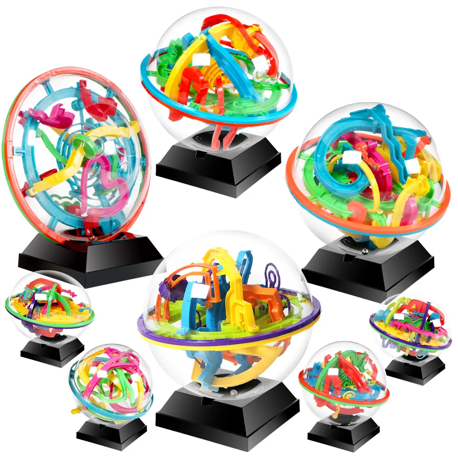 3D Magical Intellect Maze Ball 99/100/158/299steps,IQ Balance Magnetic Ball Marble Puzzle Game for Kid and Adult Toys