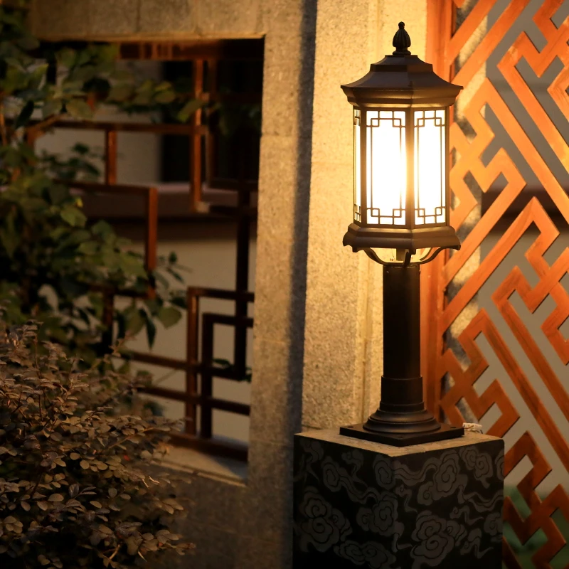 Chinese Style Lawn Lamp Waterproof Lawn Lamp Outdoor Electric Garden Villa Landscape Garden Lamp Aluminum Lamp