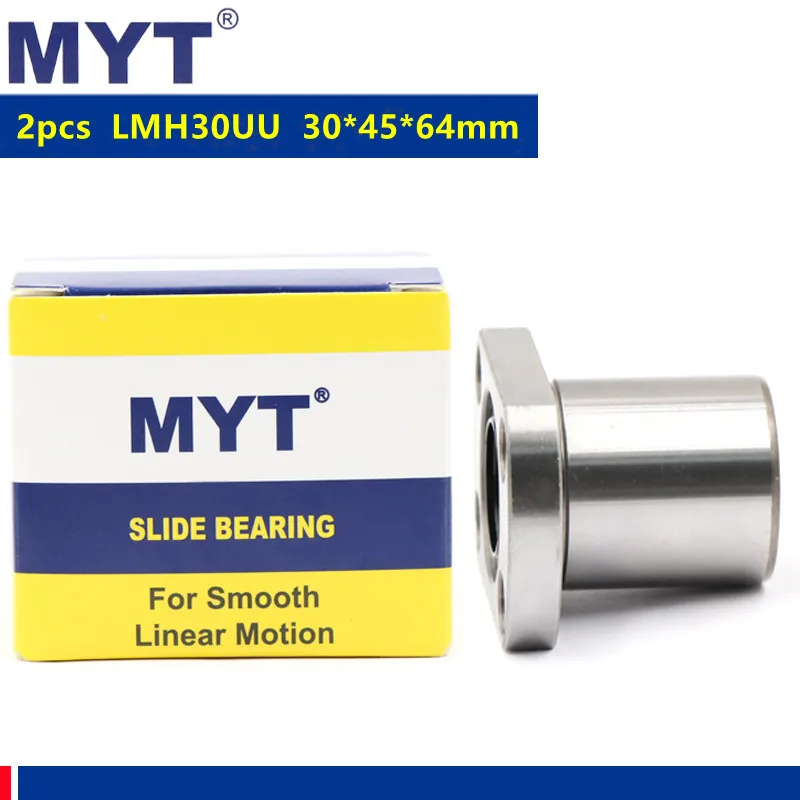 

2pcs MYT high precision LMH30UU 30*45*64 mm Oval Flange Linear Motion Bearing LMH30 for 30mm CNC Router 3D printer Linear Rod