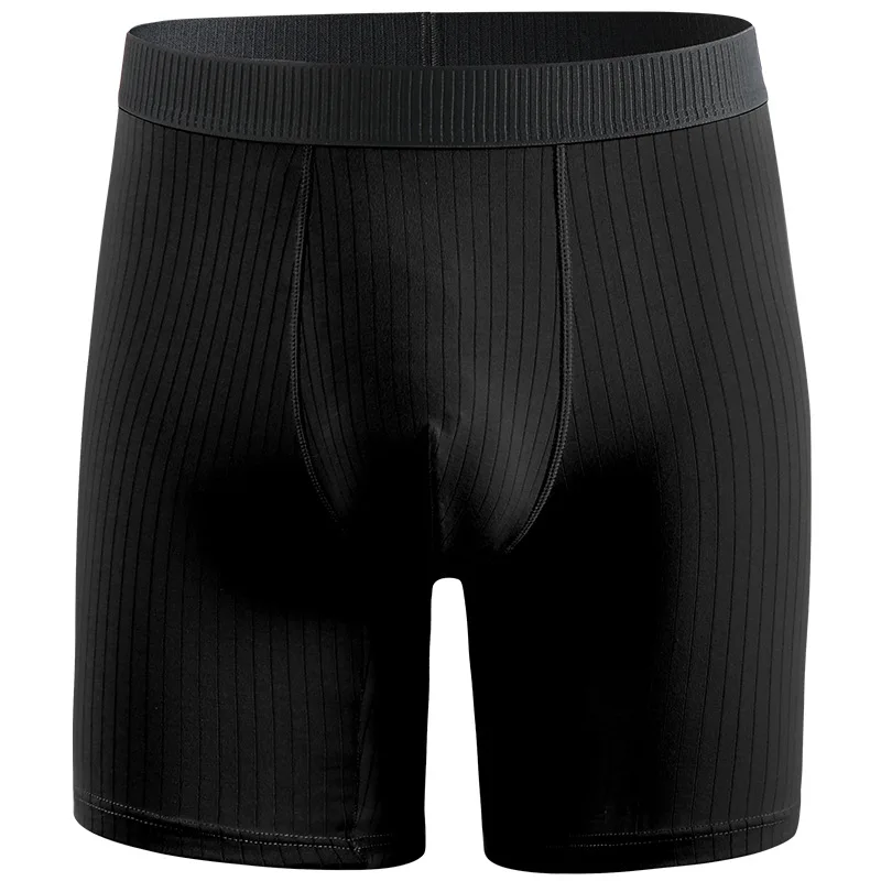 Mais tamanho longo boxer shorts calcinha homem roupa interior alongar boxers de alta qualidade algodão confortável respirável longo perna cueca