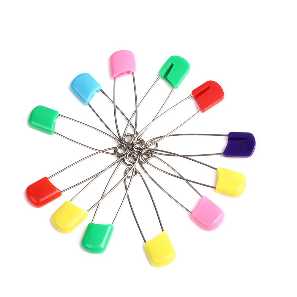 50 Pcs Multi-color Safety pins Baby Kids Cloth Nappy Locking pins for brooches Sewing Accessories