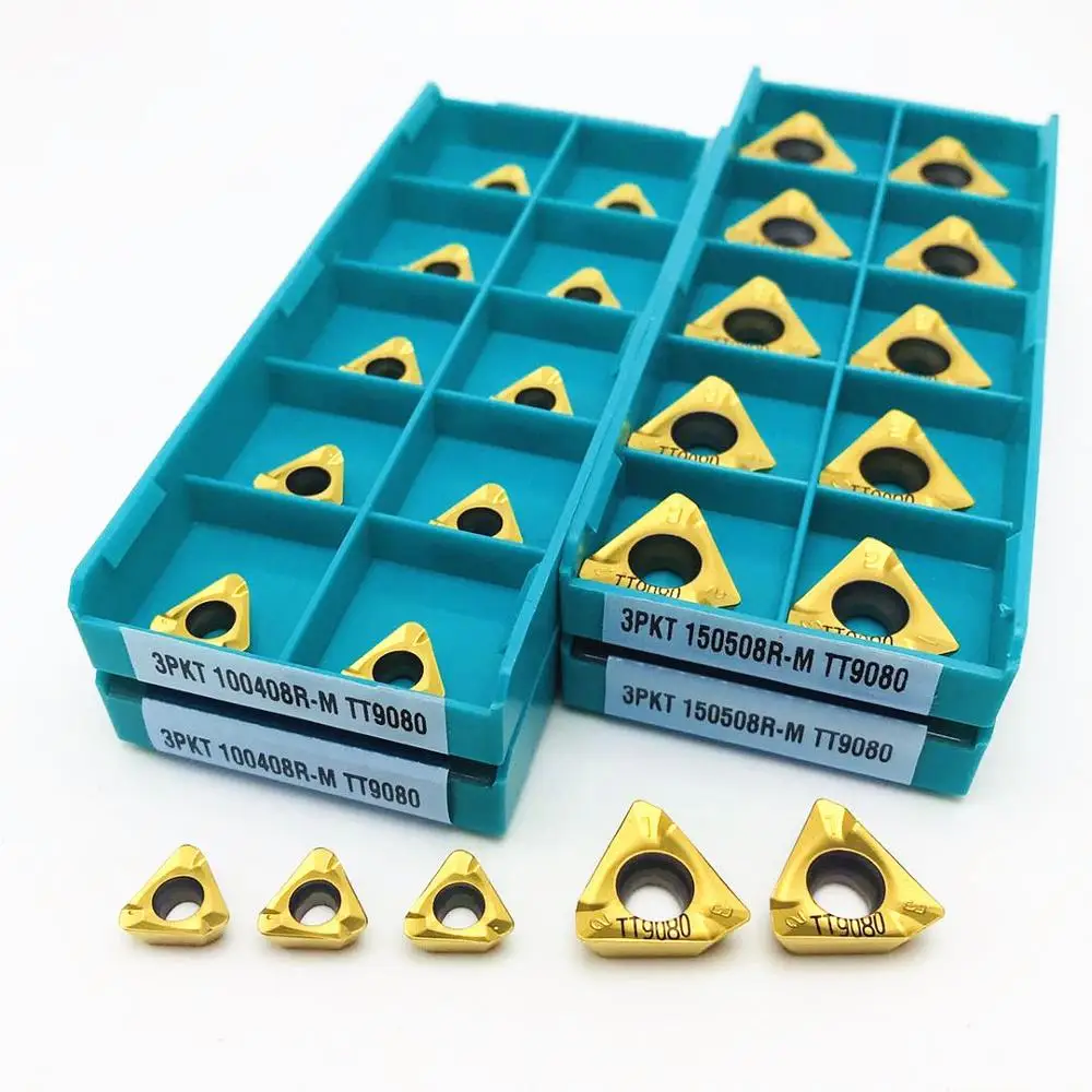 

3PKT100408R 3PKT150508R M TT9080 high quality carbide CNC milling inserts indexable lathe parts tools turning inserts 3PKT