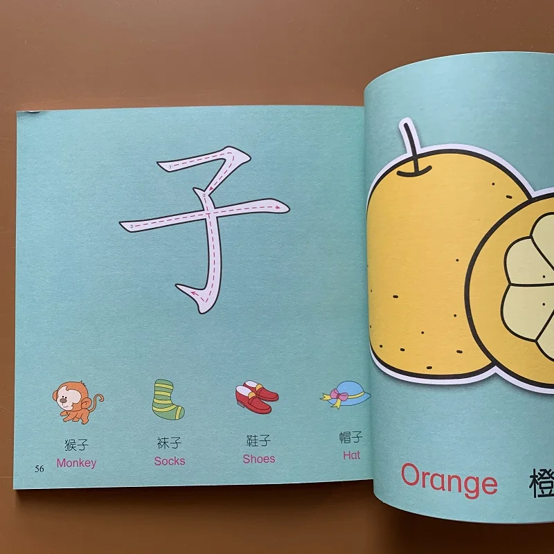 New Preschool literacy Learn Chinese characters hanzi Pinyin Book for Kids Children Early Education Age 0-3 Chinese And English