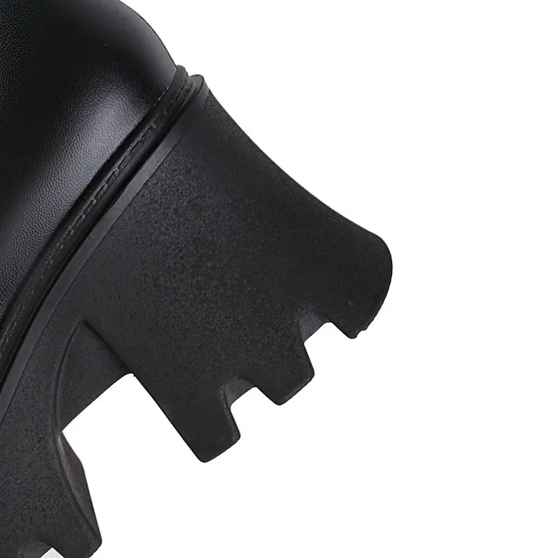 2021 stivali sopra il ginocchio da donna stivali con plateau quadrati tacco alto stivali da donna con cerniera in pelle PU stivali autunno inverno