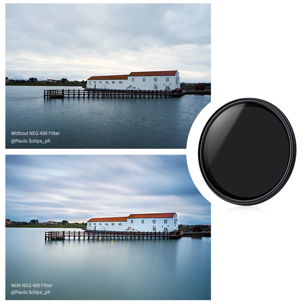 K & f conceito nd2 para nd400 nd filtro de lente fader densidade neutra variável com tampa de lente e pano de limpeza 67mm 72mm 77mm 82mm