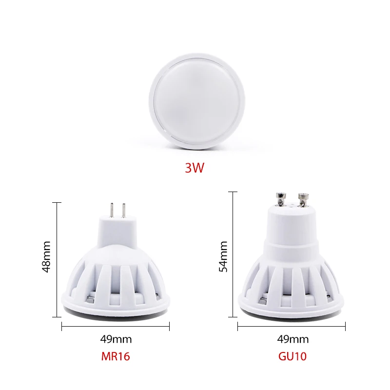 Lampada – ampoule LED MR16 GU10 3W, projecteur AC 220V, éclairage à 120 degrés pour salon