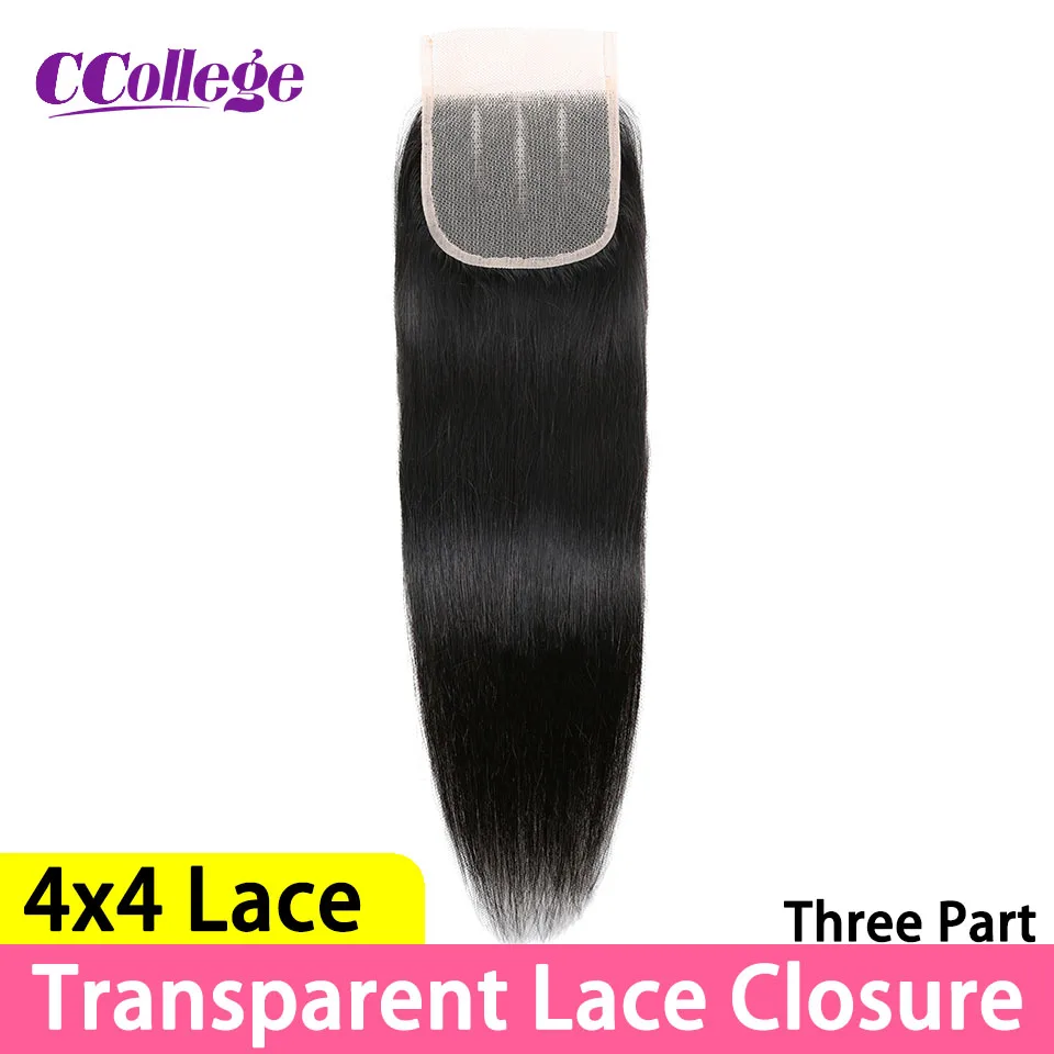 Straight Hair Transparent Lace Frontal Closure Only Natural Brazilian Human Hair Middle Part 4x4 Lace Closure 13x4 Lace Frontal