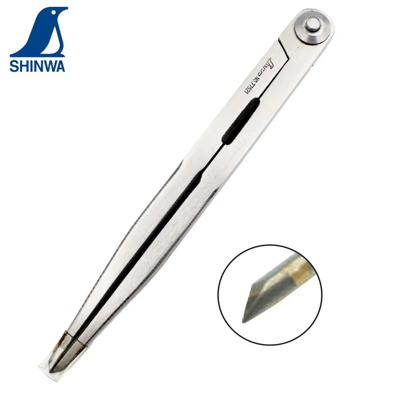 SHINWA Penguin Steel Gauge Divider with Super Hard Chip 10CM 15CM 20CM Scribes On Hard Metal