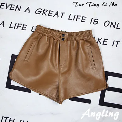 Top brand Spring 2020 Women Genuine Real Sheep Leather Shorts E57  high quality