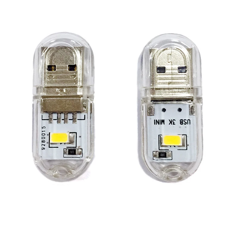 USB LED Book Lights, Night Light, 1LEDs, 3LEDs, 8LEDs, SMD 5730 LED Bulb, 5V Power Input White, 5000-6500K, Warm White, 5 Pcs