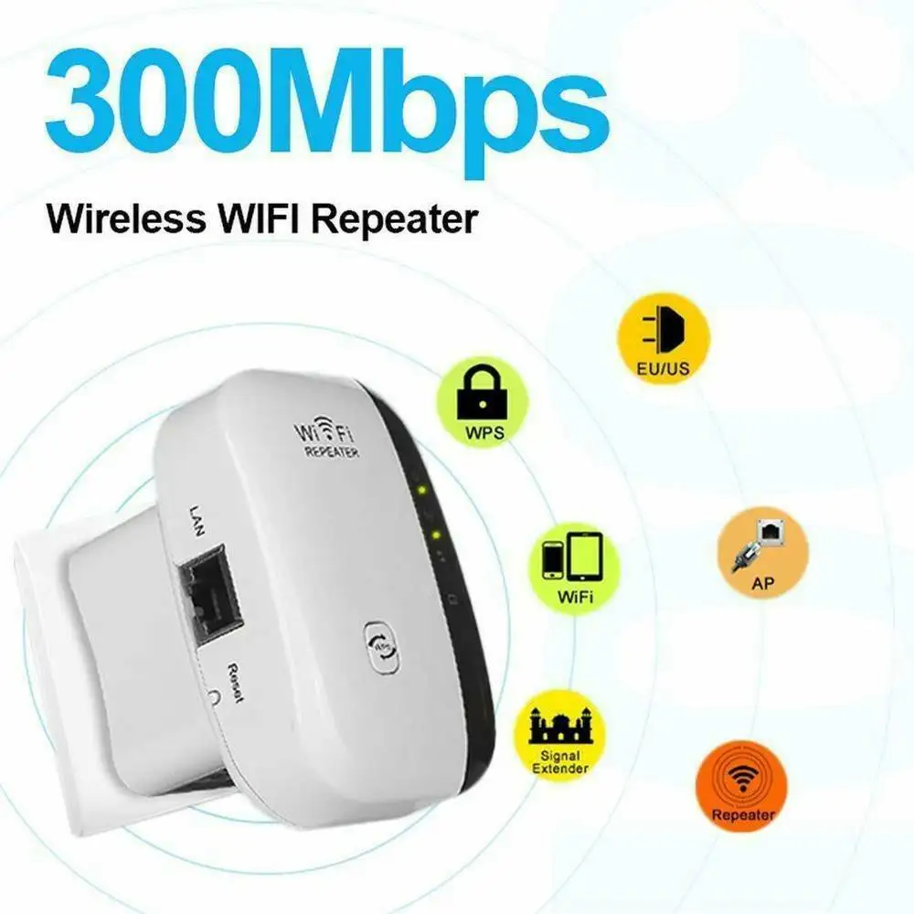 Akses Internet nirkabel Ledakan Wireless Repeater Wi-Fi Range Extender 300Mbps Amplifier Booster 300m