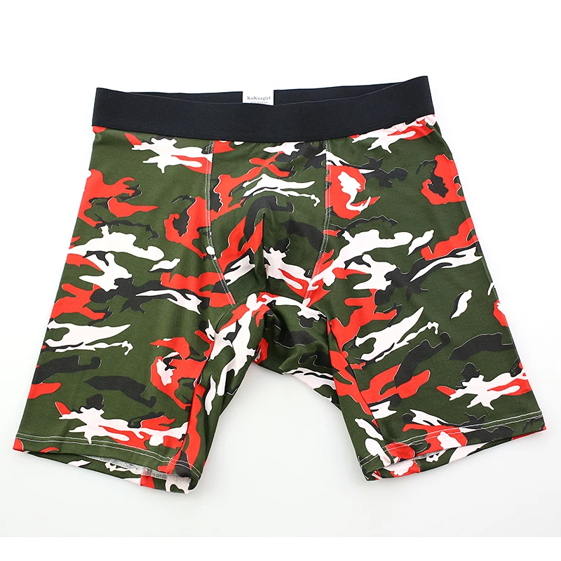 2 Pcs Men's Sports Underwear Large Size Pure Cotton Lengthened To Prevent Abrasion Of Legs High Quality Camouflage Fitness Pants