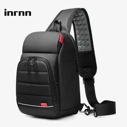 inrnn Waterproof Men Shoulder Bag Casual Business Chest Bags Male High Quality USB Sling Messenger Bag Short Trip Crossbody Bag