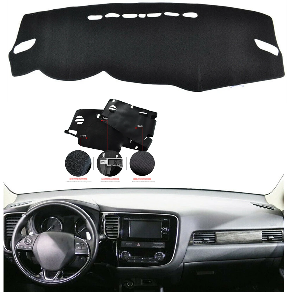 

For Mitshubishi Outlander 2014-2019 Front Dashboard Cover Carpet Car Dash Board Heat Proof Mat Anti-Sun Shield Pad Shade Strip